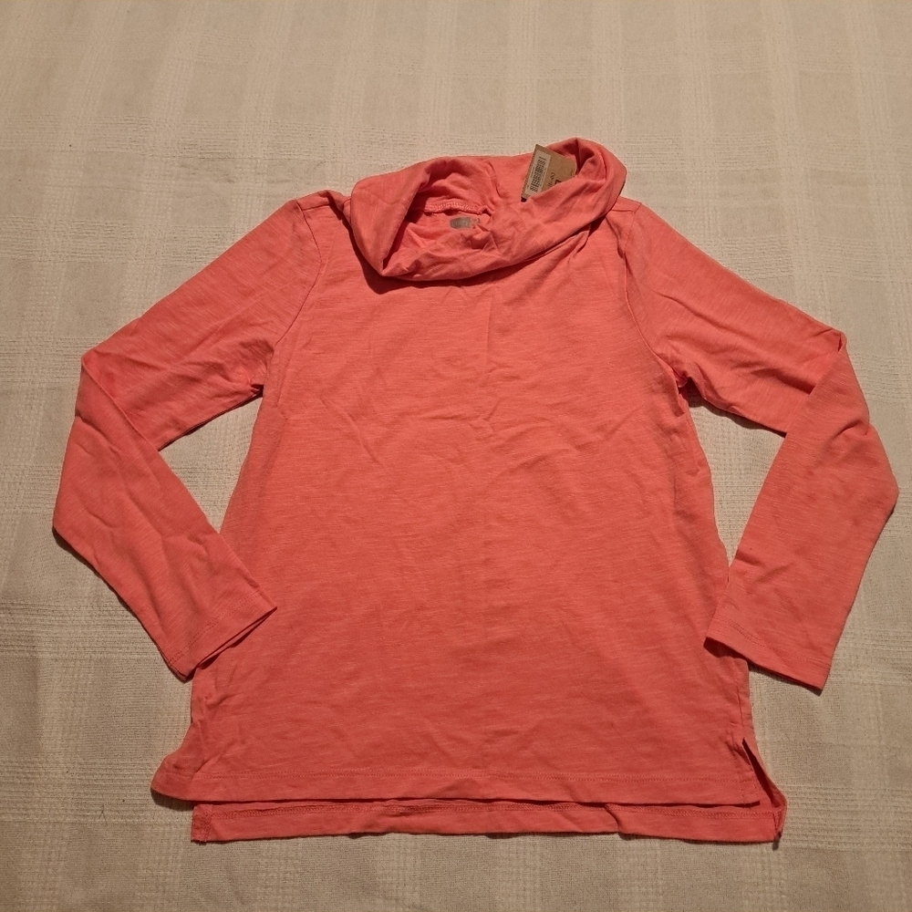 Crazy 8 girls size Large or 10/12 cowl necked coral colored shirt, NEW